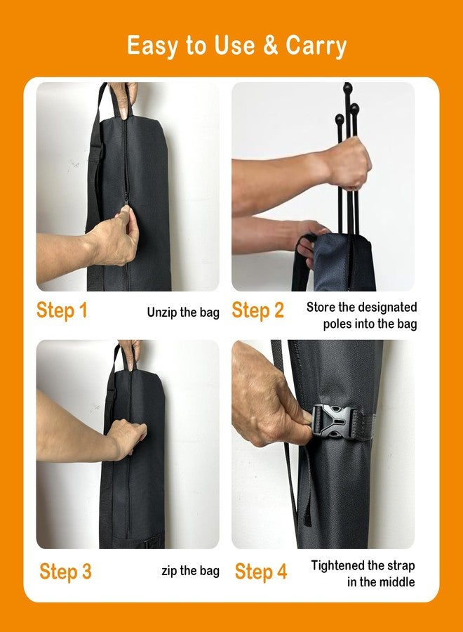 LWFCOEE Dog Playpen Stakes Storage Bag, Waterproof Heavy Duty Dog Fence Stake Storage Bag with Carrying Strap Fits All 40 Inch Dog Pen, Black - Image 4